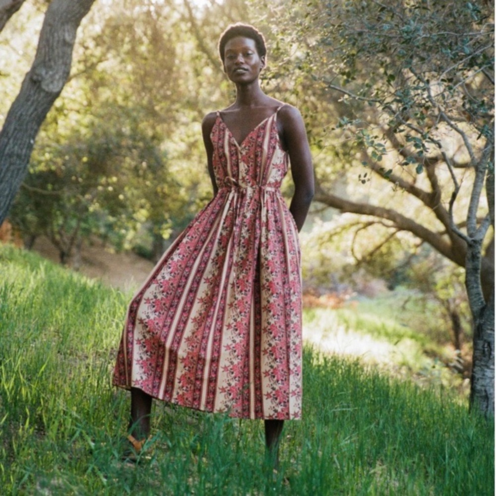 CHRISTY DAWN LINCOLN DRESS Size S BLOOMING GARDEN RARE ORGANIC COTTON